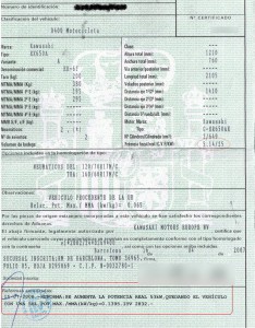 Ficha técnica de la moto