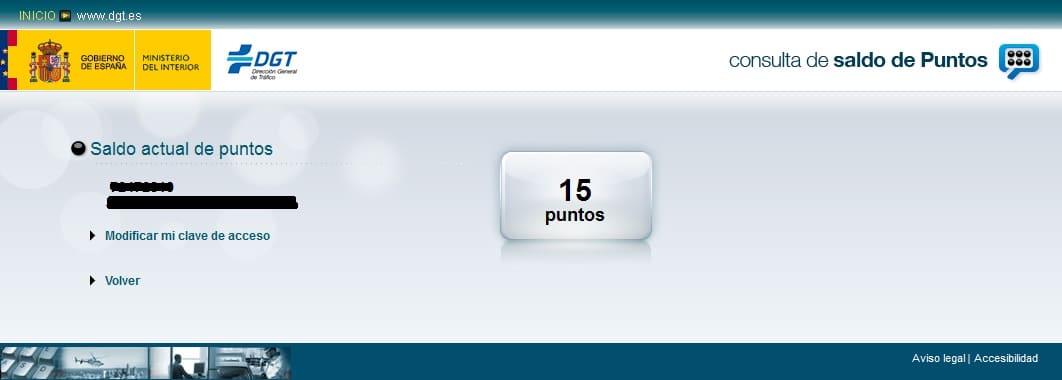 Saldo de puntos del carnet de moto