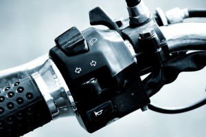 Detalle manillar moto